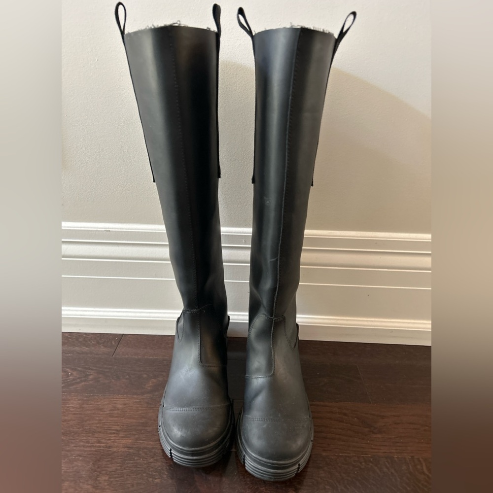 Ganni Black Rubber Country Boots